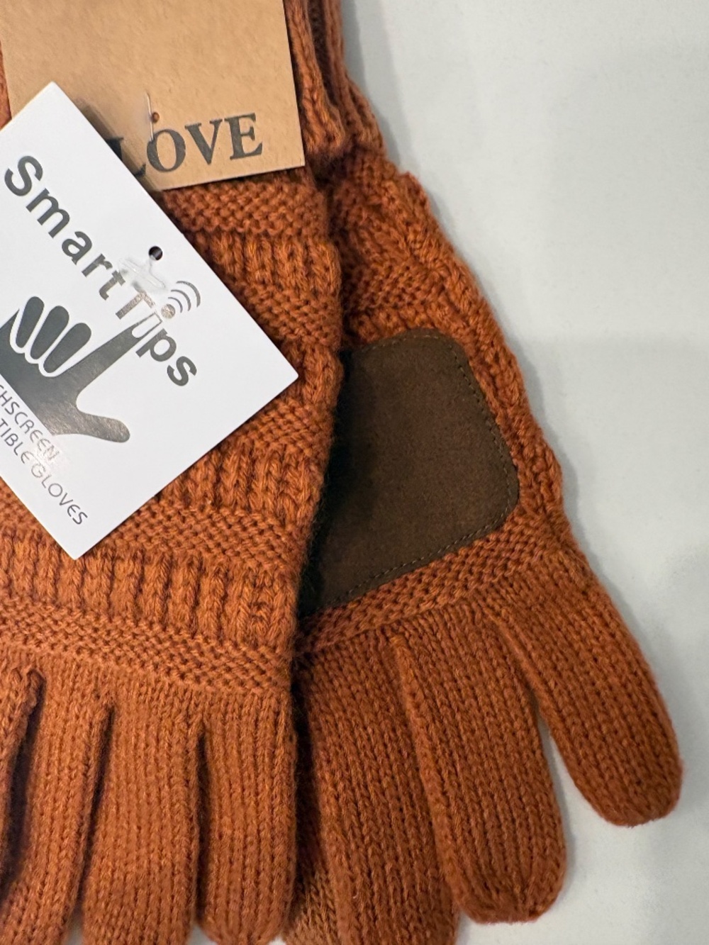 C.C Rust  Solid Ribbed Smart Touch Gloves. - Picture 3 of 4